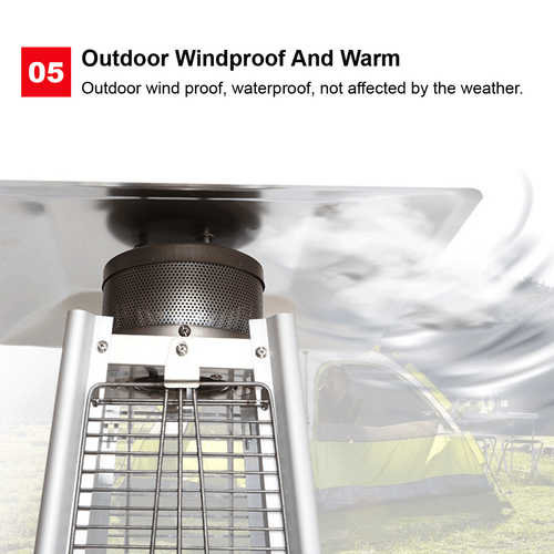 Pyramid Outdoor Patio Heater 13KW Adjustable Power Waterproof Windproof Protect - Picture 12 of 14
