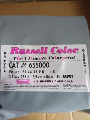 Russel Color Photo Paper Roll Glossy F RA Type 3.5 Inch x 275 Feet CAT #655000 D