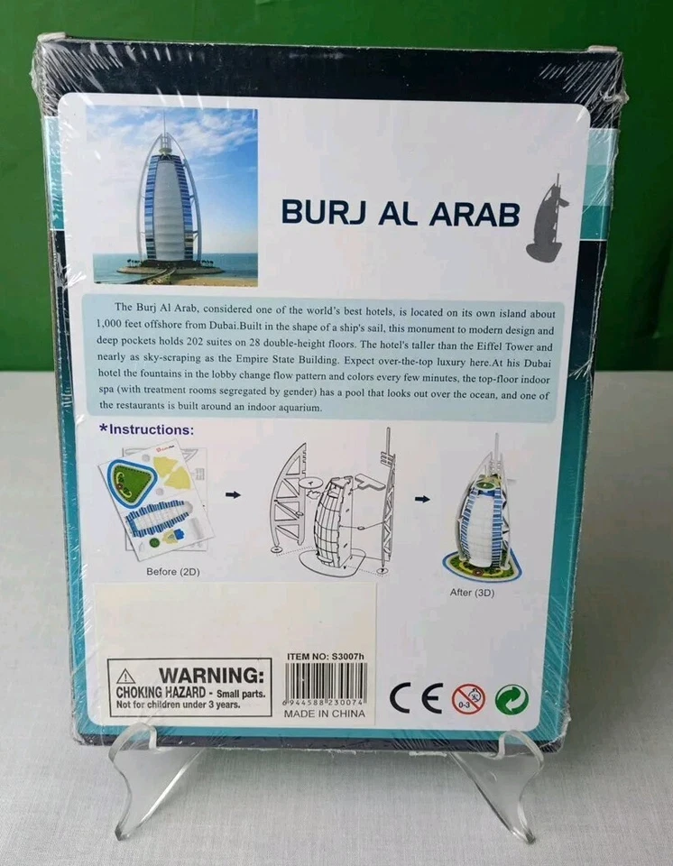 Cubic Fun Burj Al Arab 17pcs 3D Puzzle Architecture Model Building Kit - Image 2 of 4