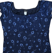 WOMENS SZ 3X BLUE FLORAL SPARKLE SUMMER LT. WEIGHT DRESS by TABOO ~ EUC