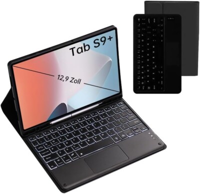 Sikai Abnehmbare Tastatur Hülle für Samsung Galaxy Tab S9 Plus 12,4 Zoll 2023 Mo