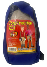 Creative Kids Child Construction Kit blue backpack Suspenders Tool Belt Gloves