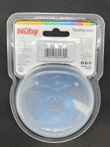 Nuby Teethe-Eez Soft Silicone Teether 3m+ Blue Or Pink NEW Factory Sealed - Picture 5 of 5