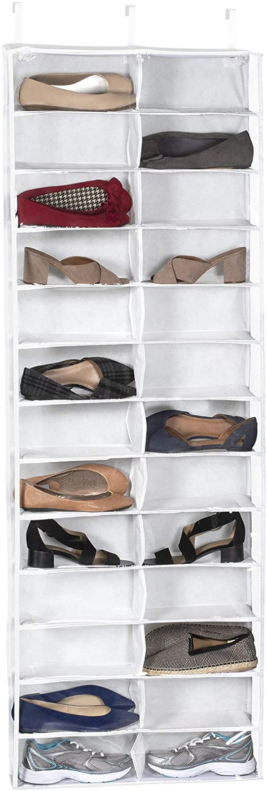 Over-the-Door Shoe Organizer with 26 Clear Vinyl Pockets-image