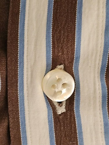 camicia a righe Barba cucita a mano taglia 16/41 - Foto 3 di 7