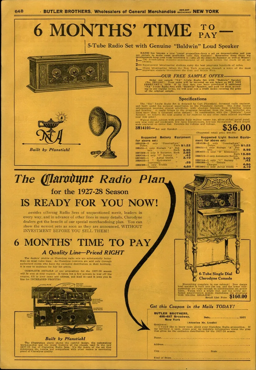 1927 PAPER AD 4 PG Dolls Ajax Auto Cub Phonograph Clarodyne Radio