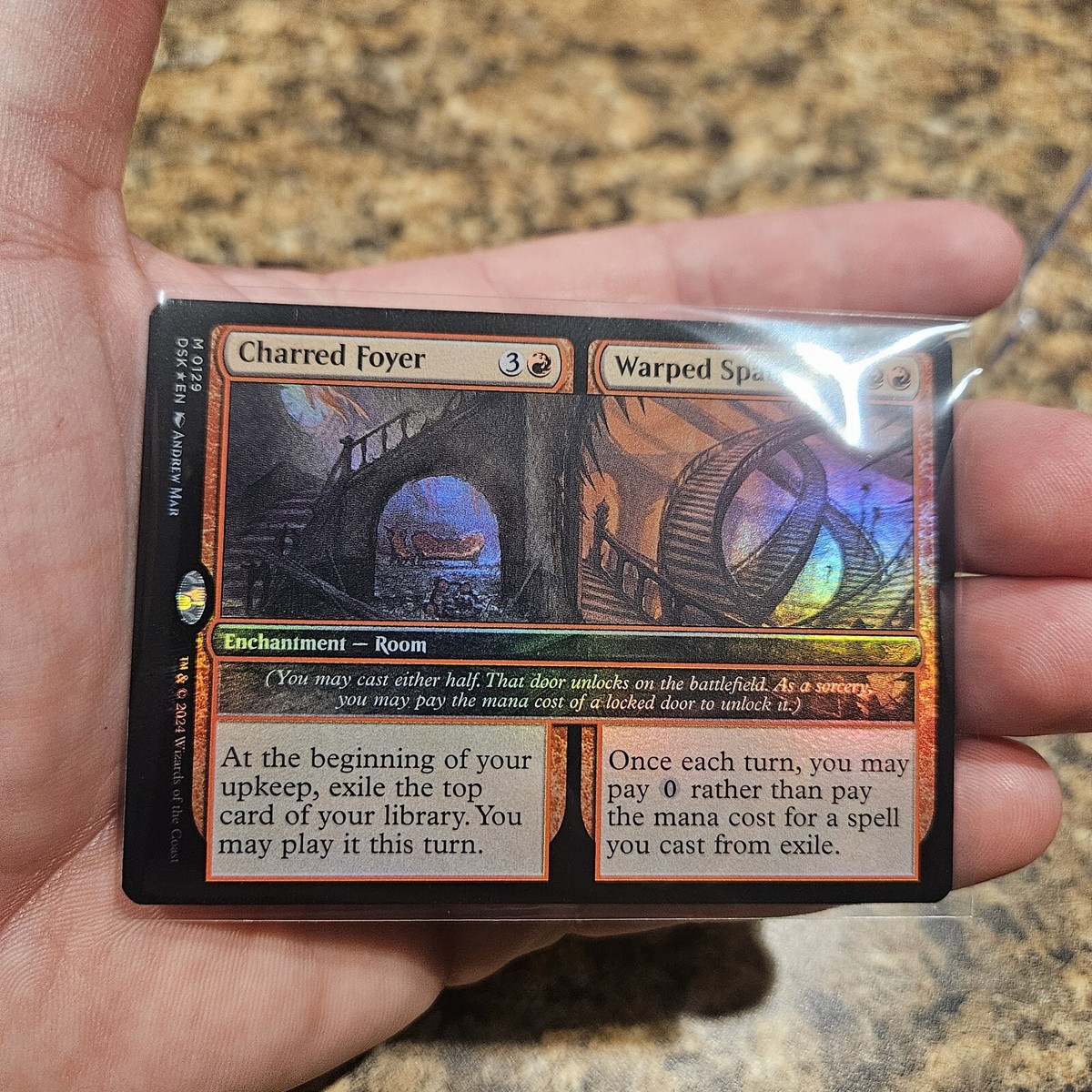 Charred Foyer /Warped Space - Foil #129 - Duskmourn
