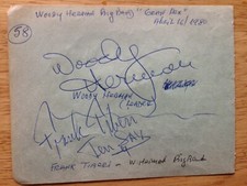 JAZZ SIGNED PAGE: MAJOR HOLLEY/WOODY HERMAN/FRANK TIBERI/BOB BELDEN/NELSON HINDS