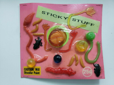 Vintage Sticky Stuff Old Gumball Vending Machine Display Card #206