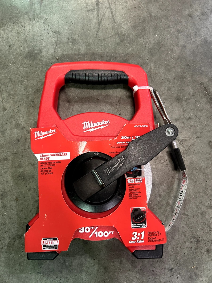 Milwaukee Fiberglass Open Reel Long Tape Measure-See Various Lengths  Available