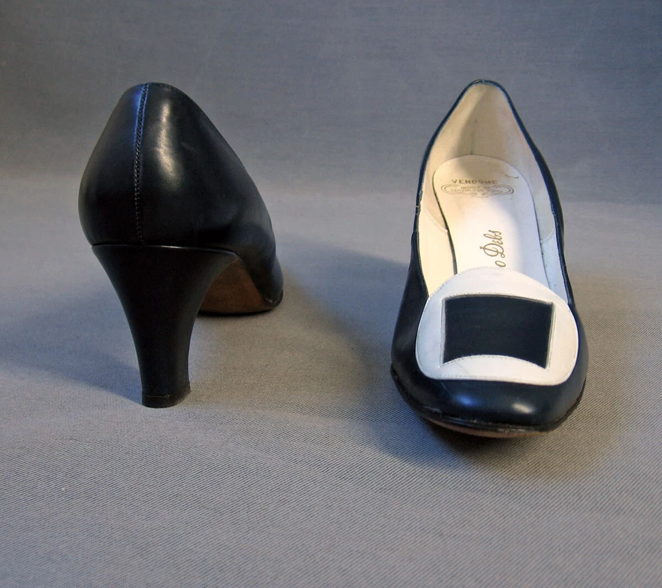 Zapatos de salón vintage años 60 mod tacones DeLiso Debs inspirados en Vendome Pilgrim para mujer Foto 4 de 4