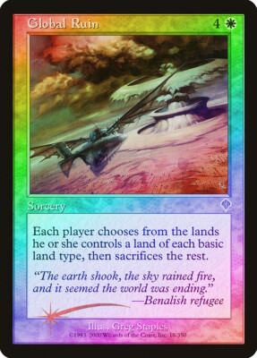 Global Ruin FOIL Invasion HEAVILY PLD White Rare MAGIC GATHERING CARD ABUGames