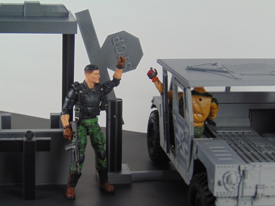 Custom 1:12 Scale Military Vehicle Checkpoint Guard Barrier Diorama ...