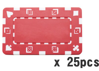 33g Blank Red Poker plaques 25pcs x - Casino High Stakes Baccarat Mahjong