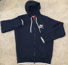 Vintage Nike Sportswear Hoodie Navy Full Zip Large Spellout Red Tag Size Small