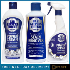 BAR KEEPERS FRIEND POWER CREAM ALL PURPOSE SURFACE STAIN CLEANER SPRAY POWDER