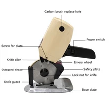 RC-110 Portable Electric Scissors 4.3in/110mm Round Knife Cloth Cutting Machine