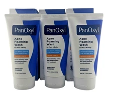 PanOxyl Foaming Acne Wash, 10% Benzoyl Peroxide, Max - 5.5 oz, 3 Pack, Exp 1/27