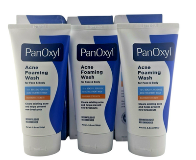 #ad #ad PanOxyl Foaming Acne Wash 10% Benzoyl Peroxide Max 5.5 oz 3 Pack Exp 1 27 $24.99