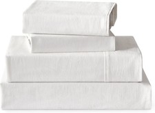 Linen Sheets Queen Size, Stonewashed Linen Cotton Blend Sheets with Slub