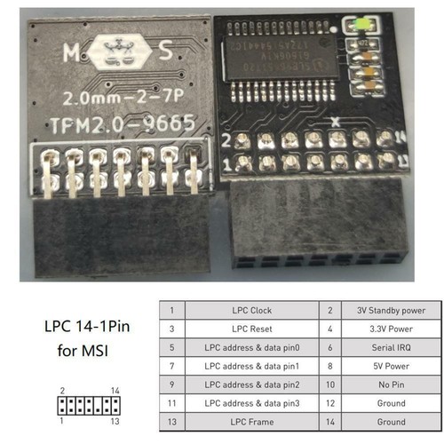 GIGABYTE GC-TPM2.0_S 2.0 TPM Module (12 Pin 12-1) LPC A1K3 2.0 Pla Trusted P39C - Afbeelding 11 van 13