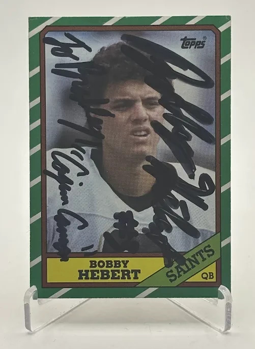 Bobby Hebert 1986 Topps Auto ( Saints )