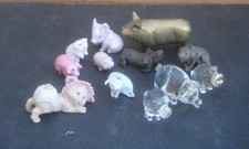 Vintage Mixed Lot of 12 Tiny Miniature Pig Figurines Old Collection