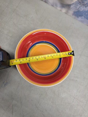 🔥 4 Royal Norfolk MAMBO Bright Primary Striped 7 3/4" Soup Bowl EUC - Picture 12 of 12