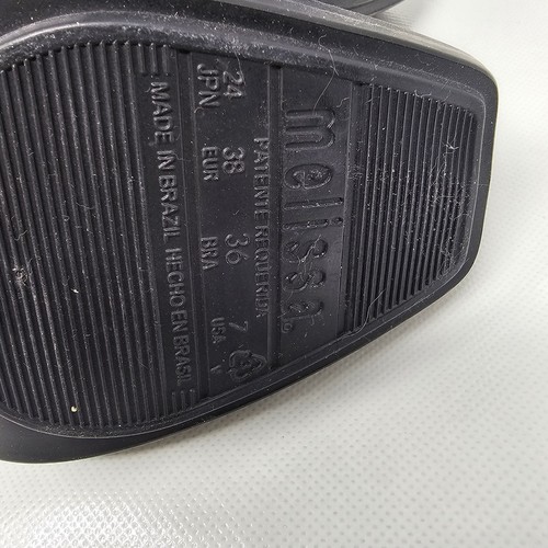 Melissa X Karl Largerfield Women Size 7 Black Heels With Stripes - 第 10/12 張圖片
