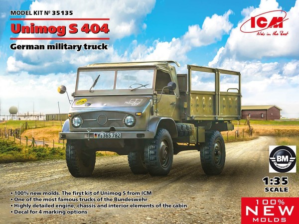 Icm Unimog S 404 / S404 German Military Truck MilitäR Lkw 1:35 Bausatz Kit 35135-image