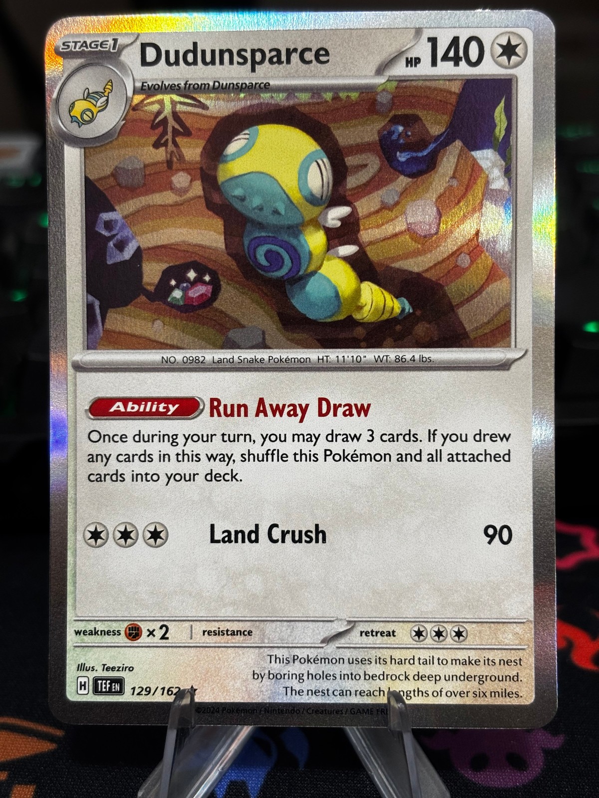 Dudunsparce 129/162 Rare Temporal Forces Pokemon Holo Near Mint
