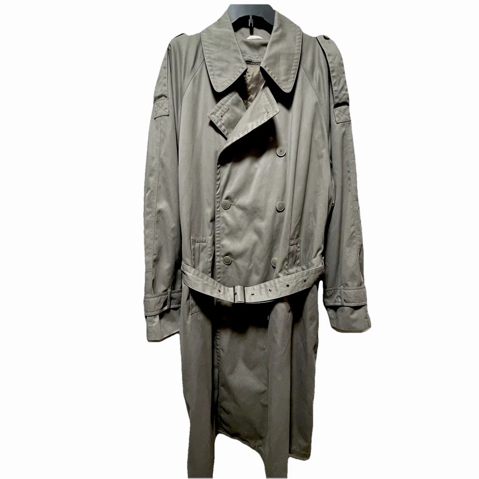 VTG Oleg Cassini Men Removable Lining 44L Weather Ready Olive Green Trench Coat - Image 3 of 4
