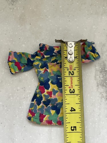 #1809 Mini Stampe 1967 MOD Vintage Barbie Bambola Vestito Maglia Colorata Cerniera Vintage - Foto 5 di 6