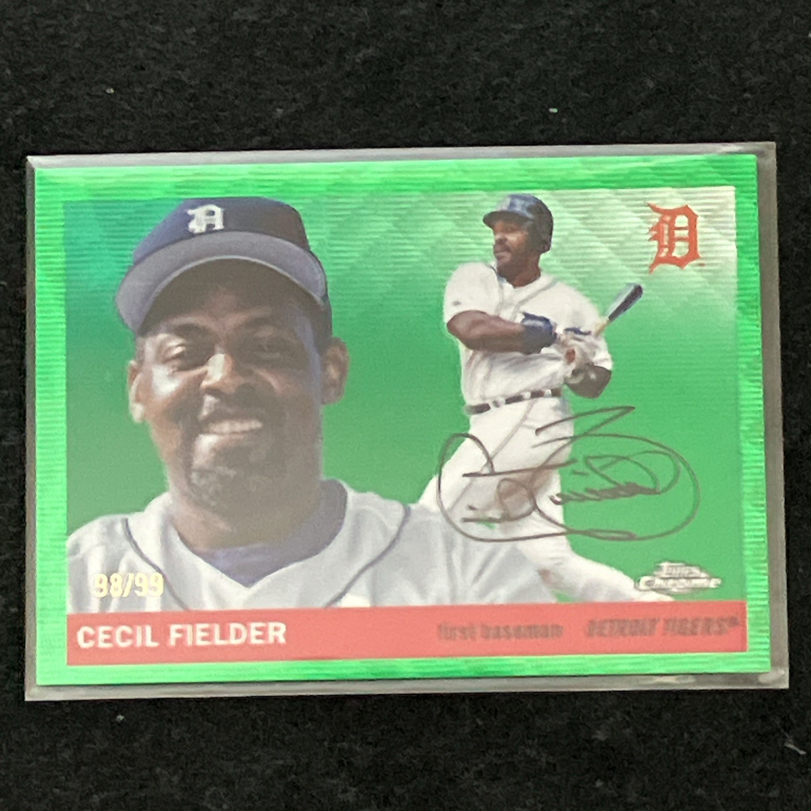 2025 Topps Chrome Platinum #440 Cecil Fielder Green Refractor /99