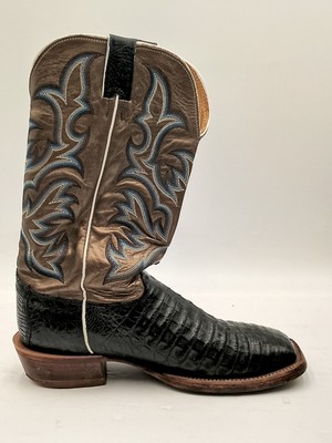 Justin Exotic Caiman Belly Square Toe Cowboy 10 D Black  display picture 1