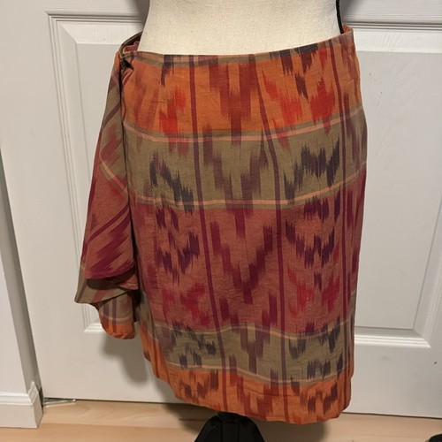Neu mit Etikett Lauren Ralph Lauren Wickelrock Geo-Motiv Baumwolle-Leinen - Bild 2 von 4