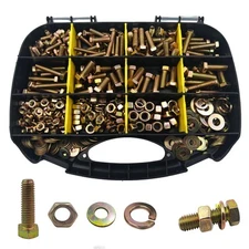 362PCS 5 to 8 Grade Alloy Steel Heavy Duty Bolt and Nut Assortment Kit Corros...