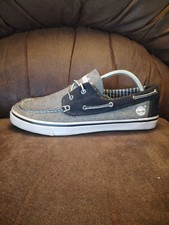 Timberland Earthkeepers Canvas Boat Deck Shoes Grey Blue White Mens Size 9