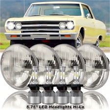 4pcs 5.75 Led Headlights Hilo Beam For Chevy Chevelle Malibu Corvette 1965 Aaa