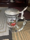 Budweiser Champion Clydesdales  Glass Horn Stein Mug W/ Pewter Lid, Display Only — photo 1