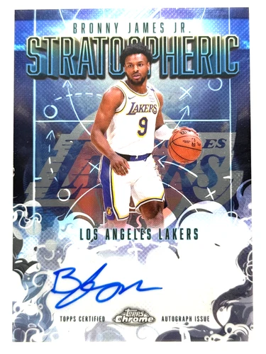 Bronny James 2025 Topps Chrome Stratospheric Signatures #SM-BJJ (AU) Lakers