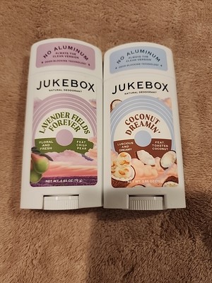 JUKEBOX NATURAL DEODORANT 2pk. 1-LAVENDER FIRLDS FOREVER & 1- COCONUT DREAMIN. 