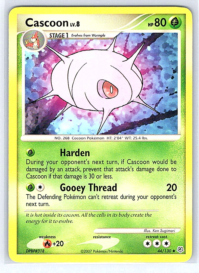 Cascoon 44/130 Diamond & Pearl LP Pokemon Card