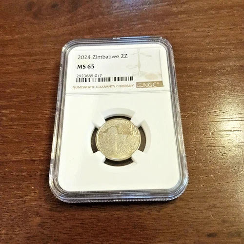 2024 Zimbabwe 2 ZIG NGC MS 65.  Top Pop 1 of 4.