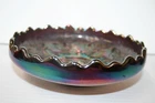 Vintage Fenton Iridescent Amethyst Carnival Glass Holly & Berry Bowl – 8” – Mint