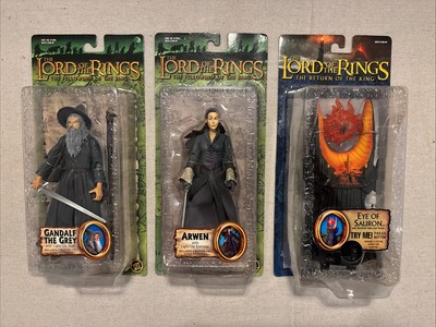 LOTR ToyBiz Eye of Sauron, Gandalf the Grey, Arwen. New MOC 2003 & 2005