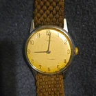 Timex Vintage 1940s Mechanical Hand Wind Gold Dial 33mm SS Brown Nylon