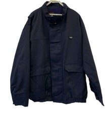 Bulwark FR Flame Resistant Work Jacket Mens L - XL Navy Blue OSHA ASTM USA 173