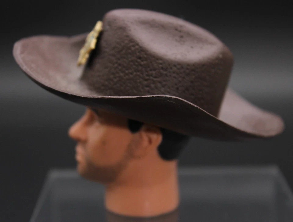 Sombrero de sheriff de policía escala 1/6 con insignia marrón para figuras de 12" 1:6 Foto 4 de 4