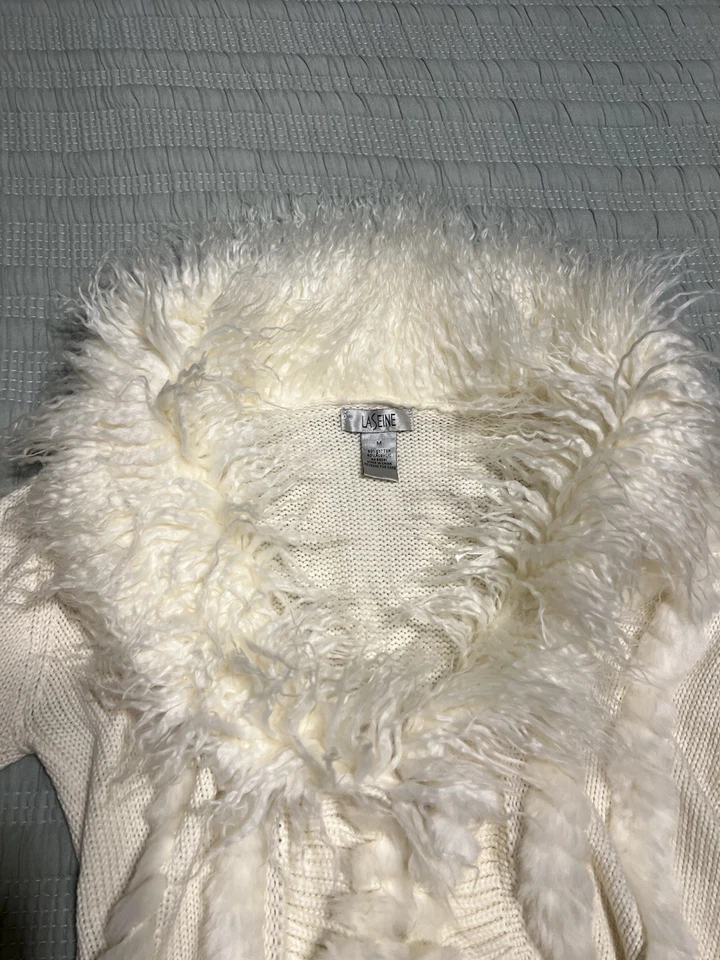 Cárdigan Suéter Vintage Laseine Imitación Piel Conejo Ribete M Boho Icónico Raro Y2K Foto 4 de 4